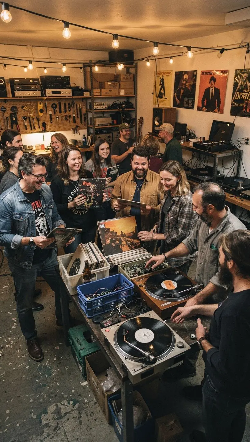 Step-by-step turntable restoration process illustration